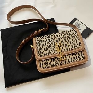 YSL Solferino leopard print shoulder bag